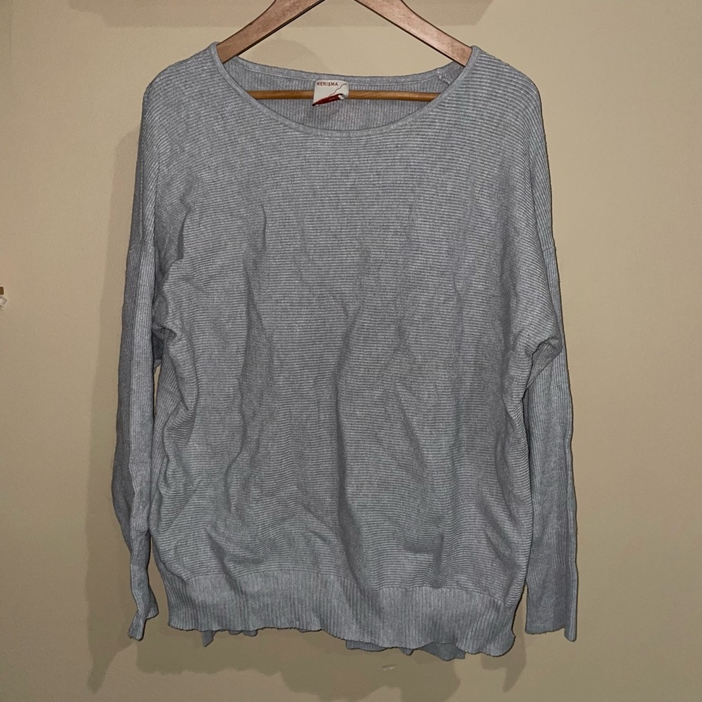 Gray Ribbed Sweater